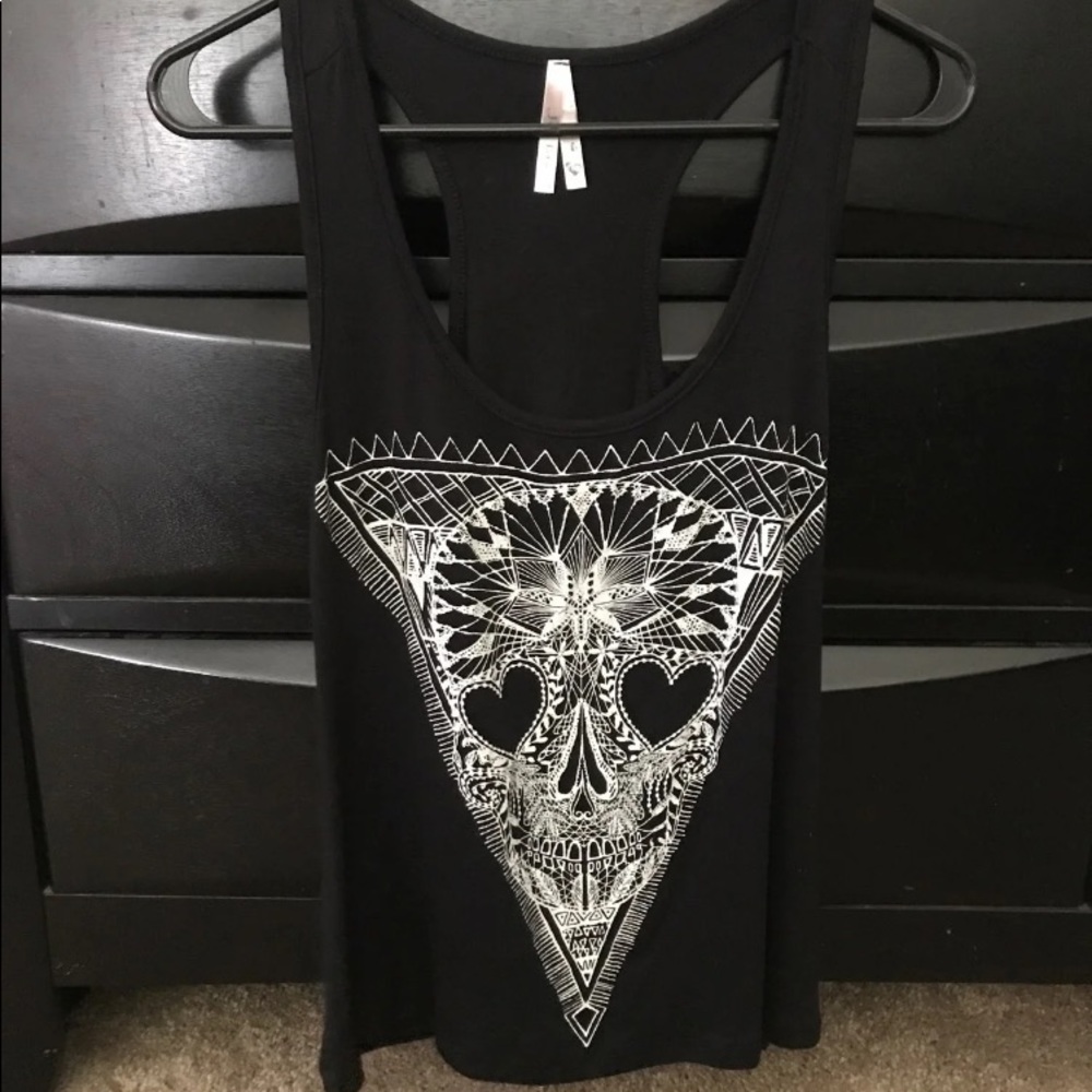 Black SKULL Racerback Tank